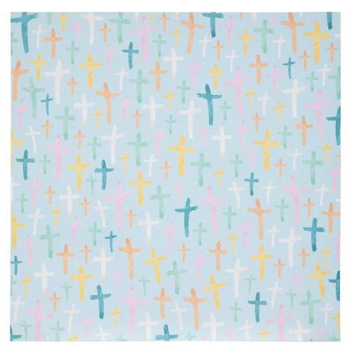 Multi-Color Cross Scrapbook Paper - 12" x 12"