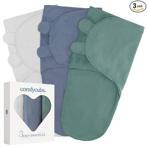Comfy Cubs Swaddle Blanket 3 Pk S Blanket Swaddle Stone, Nomadic Blue, Azul
