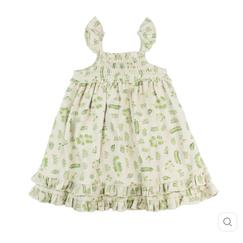Organic Smocked Summer Dress in Stone Botanica – L'ovedbaby