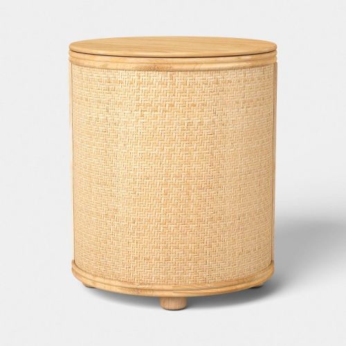 Rattan Storage Accent Table with Removable Top and Rattan Weave Natural - Threshold™