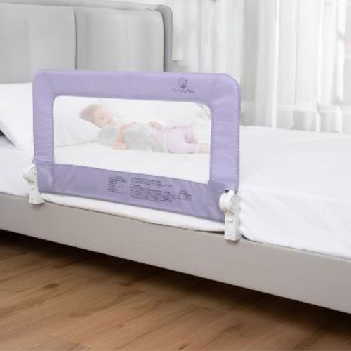 ComfyBumpy Toddler Bed Rail Guard - Purple, Regular 35.5" x 19.5", Bed Safety Rail, 1 Pack