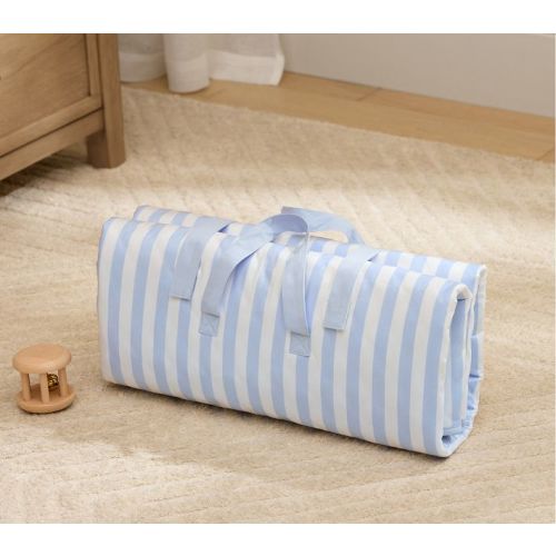 Light Blue Mini Stripe All Weather Playmat