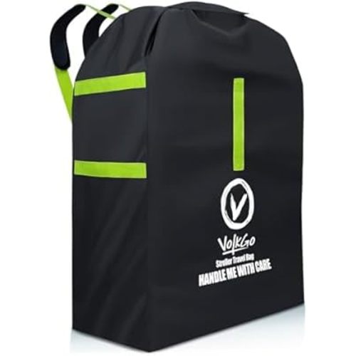 V VOLKGO Large Stroller Bag for Airplane, Large Cover for Airtravel, Jogger & Umbrella Stroller Cover for Travel - Fits Wide, Gate Check Bag, Heavy Duty Durable Infant carrier covers for Air Travel