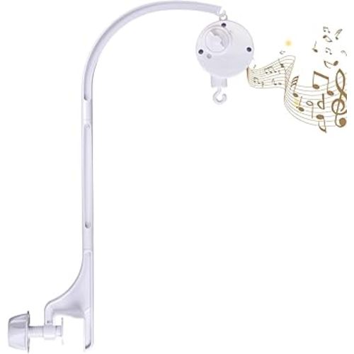 24 inch Baby Crib Mobile Bed Bell Holder Arm Bracket, with Music Box, The Foundation can be Adjusted Width-DIY Toy Decoration