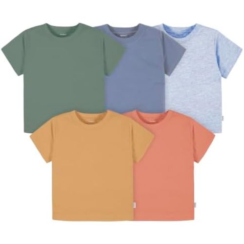 Gerber Baby & Toddler 5-Pack Solid Short Sleeve T-Shirts Jersey 160 GSM