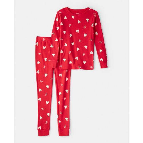 Kid Valentine's Day Heart 100% Cotton Snug Fit 2-Piece Pajamas - Red | Carter's