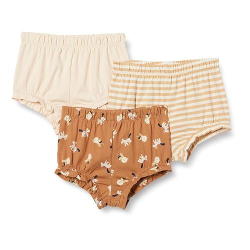 Amazon Essentials Toddlers and Baby Girls' Cotton Bloomer Shorts, Pack of 3