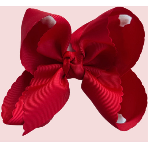 Red Scallop Edge Grosgrain Bow – Shop Bonnie Bee