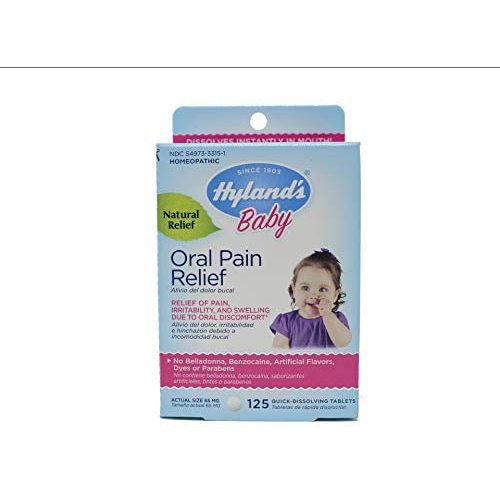 Hyland's Baby Oral Pain Relief Tablets, 125 Count Each (2)