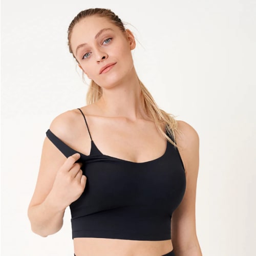Natrelax® Nursing Crop Tank Top - Medium/Black