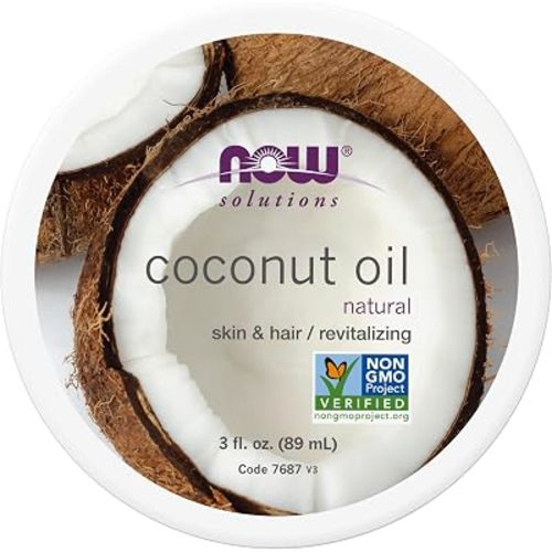 NOW Solutions, Coconut Oil, Naturally Revitalizing For Skin and Hair, Conditioning Moisturizer, Convenient Travel Size, 3-Ounce