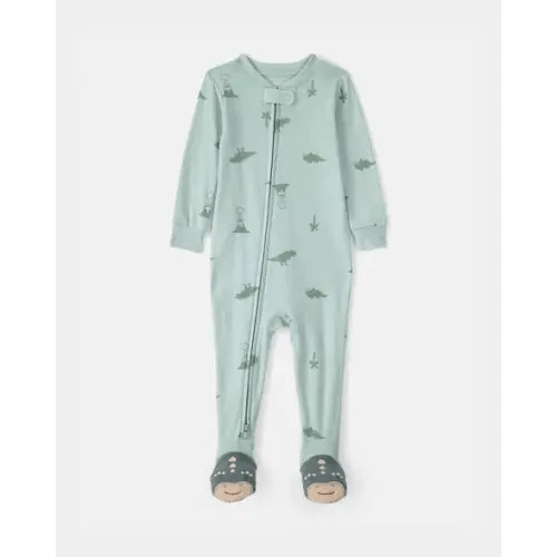Baby Dinosaur 100% Cotton Snug Fit 1-Piece Pajama Set - Green | Carter's
