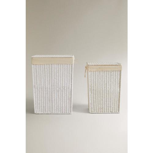 FABRIC-LINED LAUNDRY HAMPER - White | ZARA United States