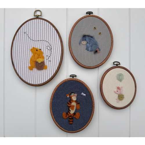 Handmade Custom Needle Felt Winnie the Pooh Set | Personalized Nursery Art | Pooh, Tigger, Piglet, Eyesore