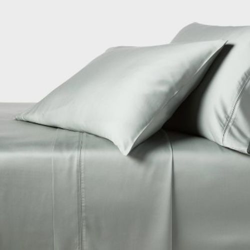 King 320 Thread Count Cool TENCEL® Lyocell Sheet Set Gray Chalk - Threshold™: Satin Weave, OEKO-TEX Certified, 4-Piece Set