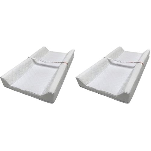 Summer Contoured Changing Pad, 16 x 32 – Comfortable & Secure, with Security Strap and Two High Curved Sides, Easy to Clean (Pack of 2)