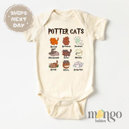 Funny Cats Baby Onesies® Brand Cute Cat Tee for Toddler Potter Cats Kids Tshirt Cute Cat Baby Bodysuit Kawaii Cat Tshirt for Cat Lover Gifts
