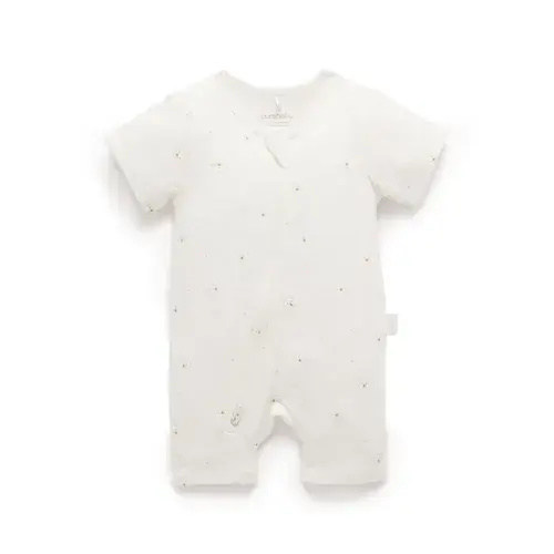 Purebaby Growsuit Essential Bear White | Baby Bunting AU
