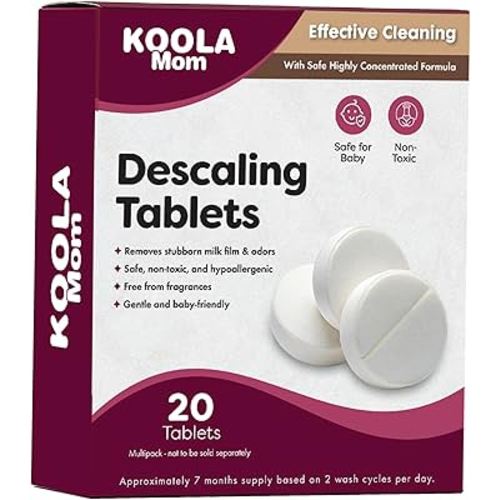Descaling Tablets for Baby Bottle Washer Sterilizers & Warmers, Compatible with Momcozy & Baby Brezza Removes Stubborn Mineral Scale, Non-Toxic & Baby-Friendly, Extends Product Life 20ct - KOOLA Mom