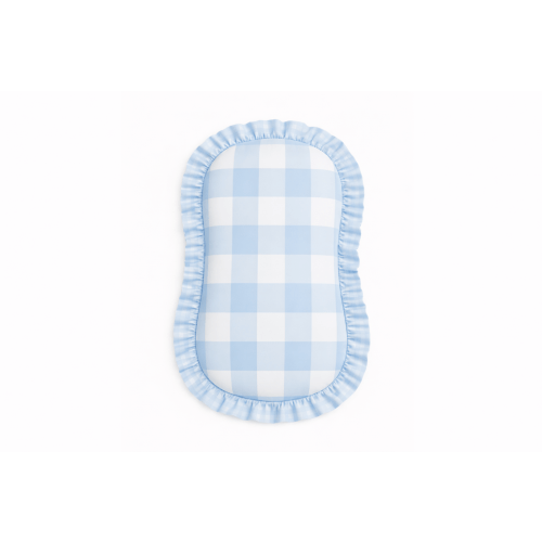 Blue Checkered Ruffle Baby Lounger Cover