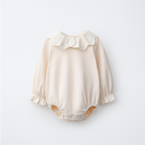 EMBROIDERED PETER PAN COLLAR BODYSUIT - Light ecru | ZARA United States