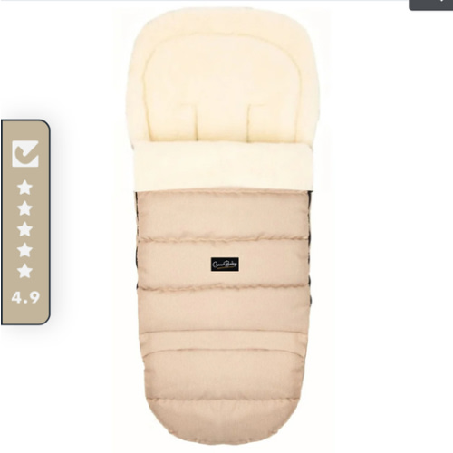 Beige Arctic Organic Wool Adjustable Footmuff | Cover Baby LLC