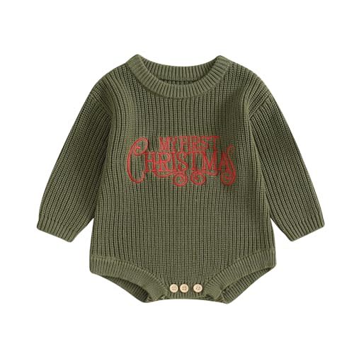 Adobabirl Baby Girl Boy Knitted Sweater Bubble Romper Long Sleeve Jumpsuit Festival Outfit Fall Winter Spring Clothes