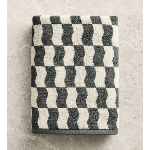 Wavy Blocks Towels – Retro Cotton Bath | West Elm