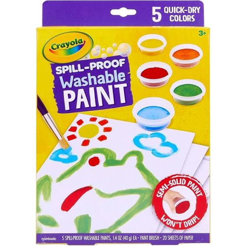 Crayola Spill Proof Paint Set, Washable Paint for Kids, Ages 3, 4, 5, 6