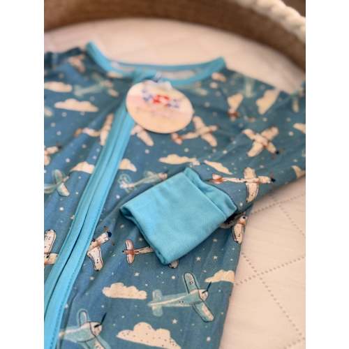 Airplane in the Clouds Zippy – Bloom Bamboo Co.