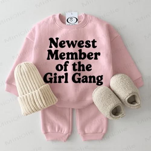NEWEST MEMBER OF THE GIRL GANG Baby Sweatshirt 2-piece Set