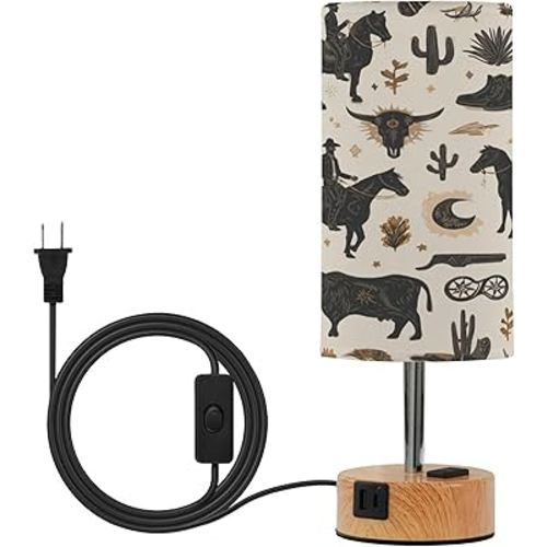 Western Boho Beige Dimmable Bedside Touch Lamps with Charging Ports for Living Room Bedroom Nightstand Office Desk, Light Bulb Included