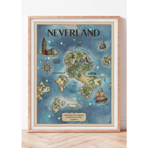 Neverland Map Art Print – Little Crowns & Capes