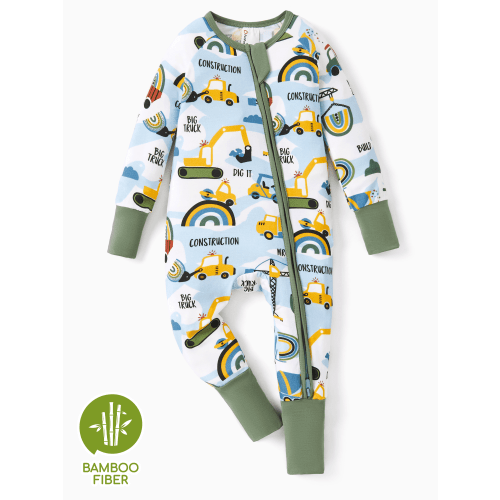 PatPat Baby Boy Clothes Bamboo Baby Pajamas Footed & Footless 2-Way Zipper Footies Sleep N Play Pajamas Gift for Baby Boys Infant 12-18 Months