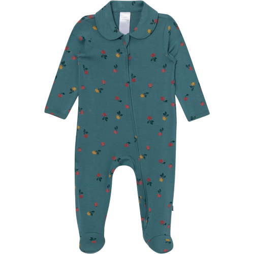 Modern Moments by Gerber Neutral Two-Way Zop Viscose Peter Pan Collar Sleep ´N Play Footed Pajamas, Sizes Newborn - 6/9 Months
