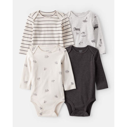 Baby Boy 4-Pack Sheep Print Long-Sleeve Multipack Bodysuits - Carter's | Carter's