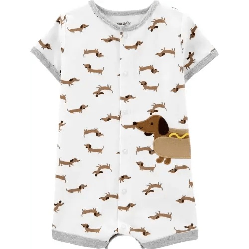 Hot Dog Snap-Up Romper - Ivory - 18M