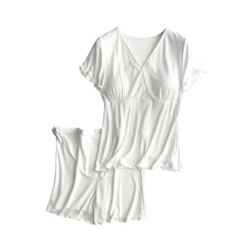 yievot Women's Maternity Nursing Pajama Set Breastfeeding Sleepwear Set Short Sleeve Top & Shorts Pregnancy PJS