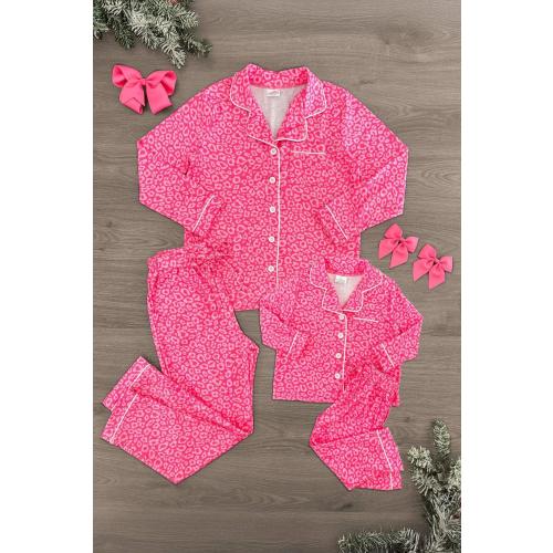 Mom & Me - Pink Cheetah Print Pajamas