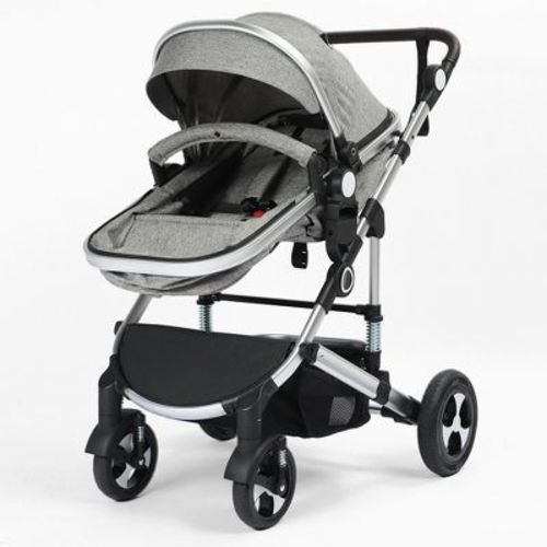 TODECARE 3-in-1 Reversible Baby Stroller with Newborn Pram Conversion, Adjustable Canopy and Handle, Dark Grey