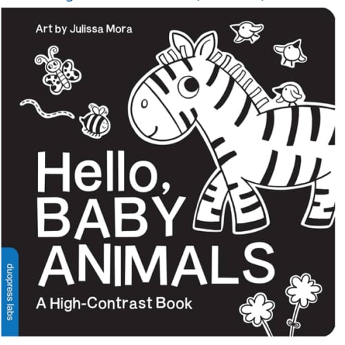 Hello, Baby Animals: A Black-and-White Board Book for Babies That Helps Visual Development (High-Contrast Books)