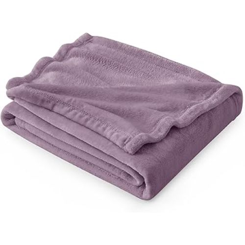 Bedsure GentleSoft Fleece Throw Blanket for Couch Fog Purple - Lightweight Plush Fuzzy Cozy Soft Blankets and Throws for Sofa, 50x60 inches