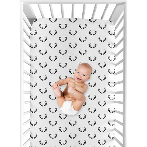 Sweet Jojo Designs Woodland Camo Deer Antler Fitted Crib Sheet | Wayfair