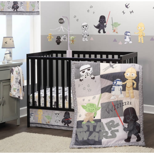 Star Wars Classic 3-Piece Baby Crib Bedding Set - Yoda/Darth Vader – Lambs & Ivy