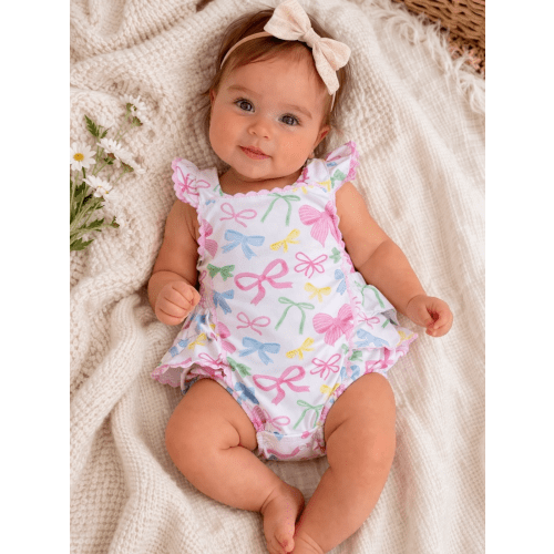 Ric Rac Ruffle Sunsuit, Sweet Bows