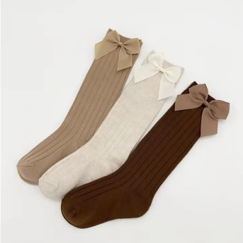 Ribbed Bow Socks- Pack of 3