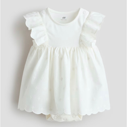RUFFLE-TRIMMED BODYSUIT DRESS