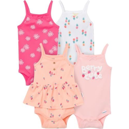 Gerber Baby Girls Multi-Pack Sleeveless Onesies Bodysuit