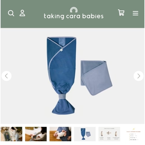 B.E.S.T. Swaddle | Taking Cara Babies Coastal Blue or Coconut Cream