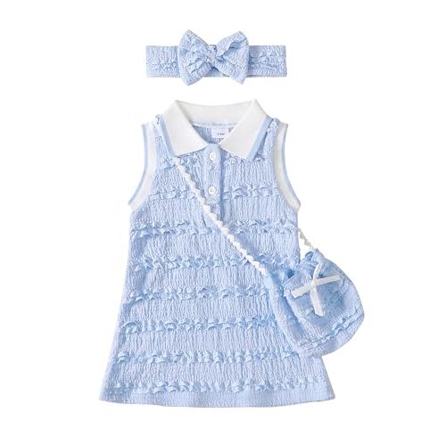 Renotemy Infant Baby Girl Dress Toddler Girl Summer Clothes Outfits Gifts Sport Casual Sundress Polo Dresses for Girls